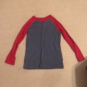 Red and grey raglan tee